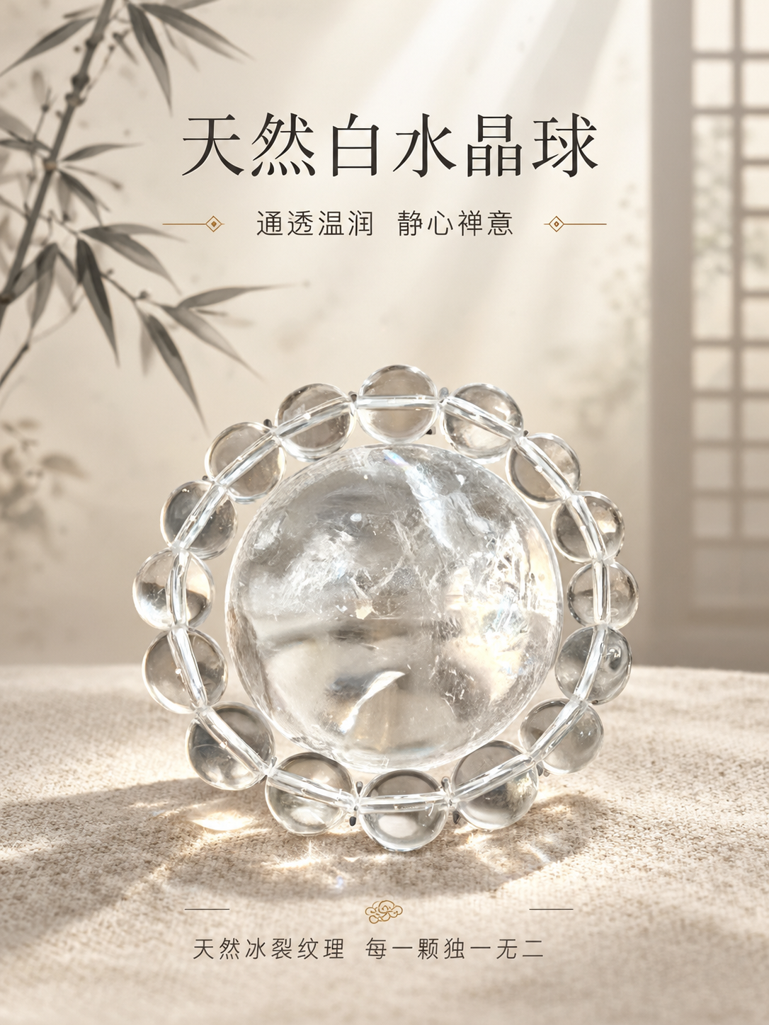 [商品] 使用【图1】天然白水晶球摆件，含白水晶球+圆珠底座；… - 图片创意预览