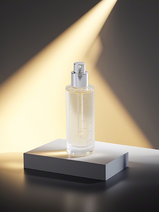 光影交错，现代简约3D玻璃瓶设计，优雅感十足，展现极致美感。