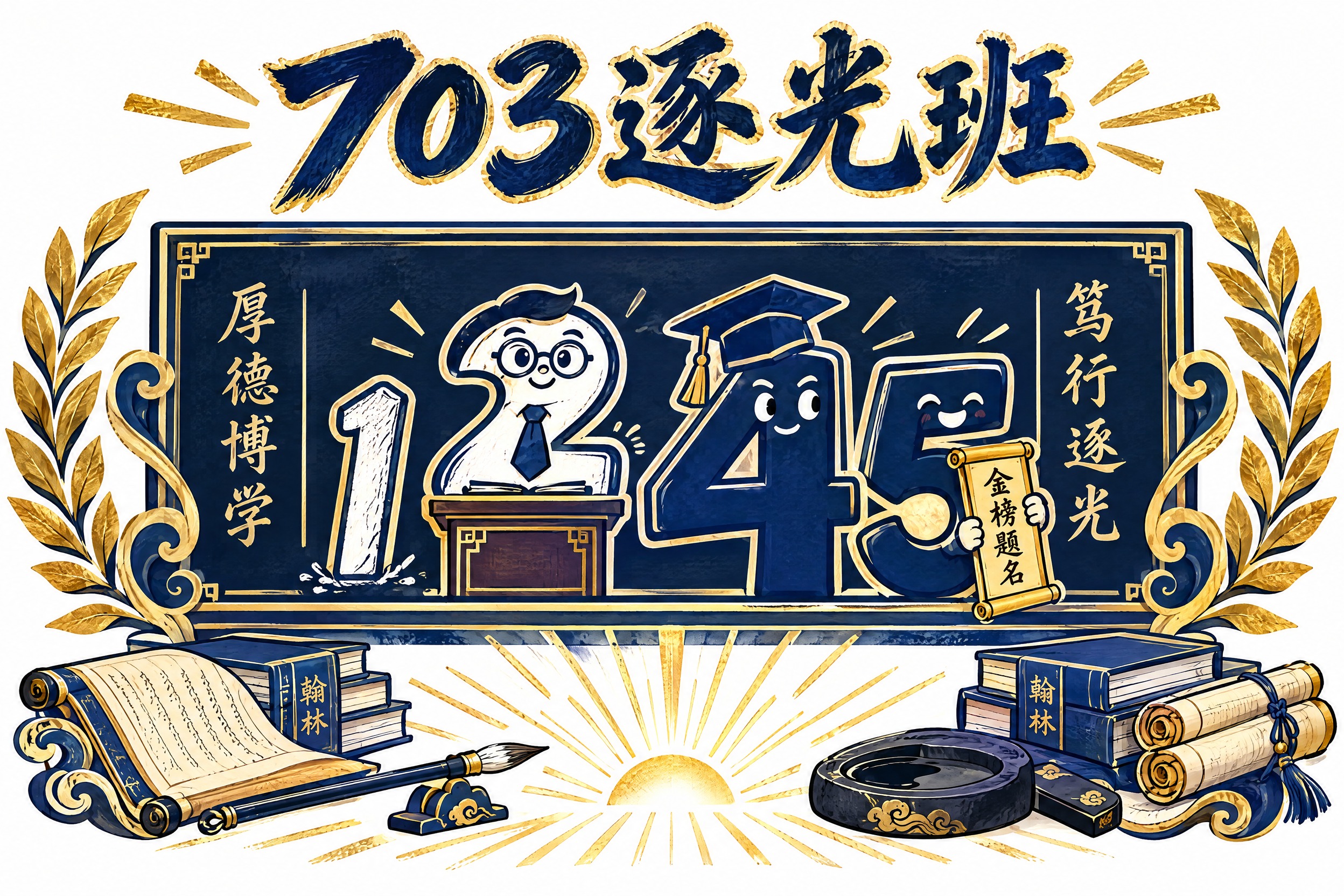 基于这张班旗图重新设计，融入南海丹灶翰林实验学校的翰林文化和逐… - 图片创意预览