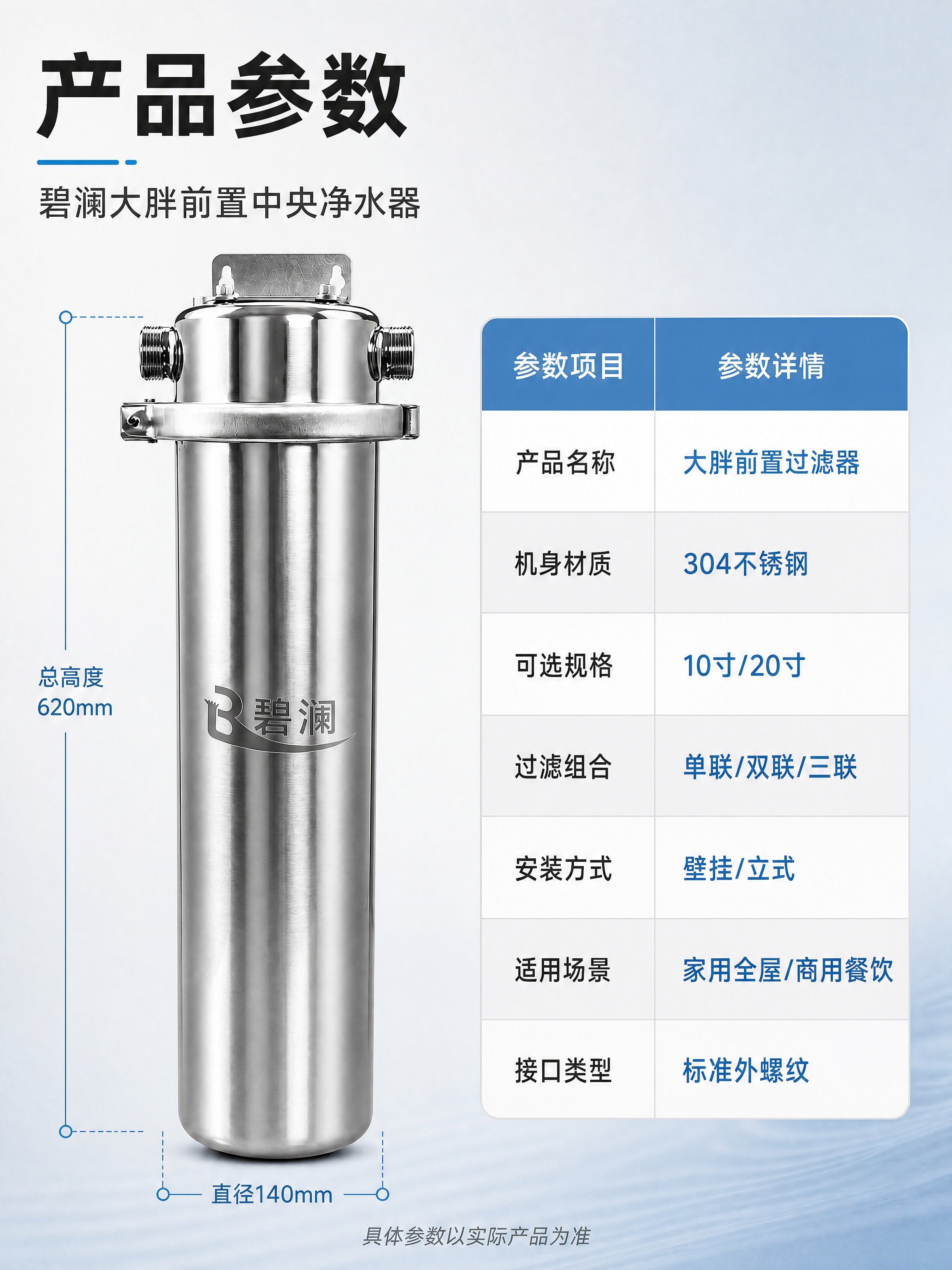 [商品] 使用【图2】20寸单联大胖前置过滤器作为参数页主图；… - 图片创意预览