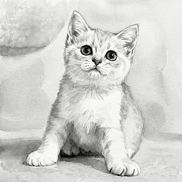 不带颜色，改成水彩