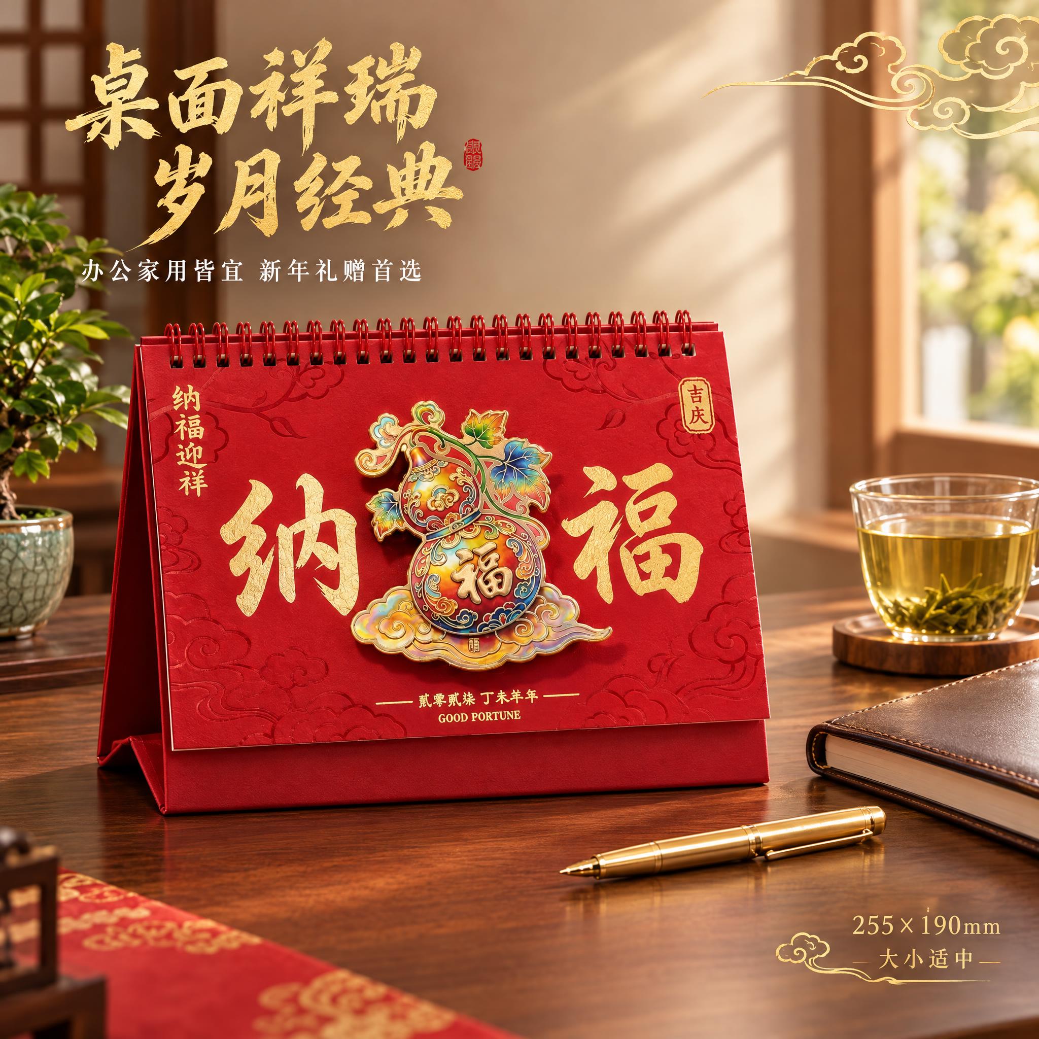 [主图-4] 使用场景展示，呈现台历在办公桌面的真实摆放效果与… - 图片创意预览