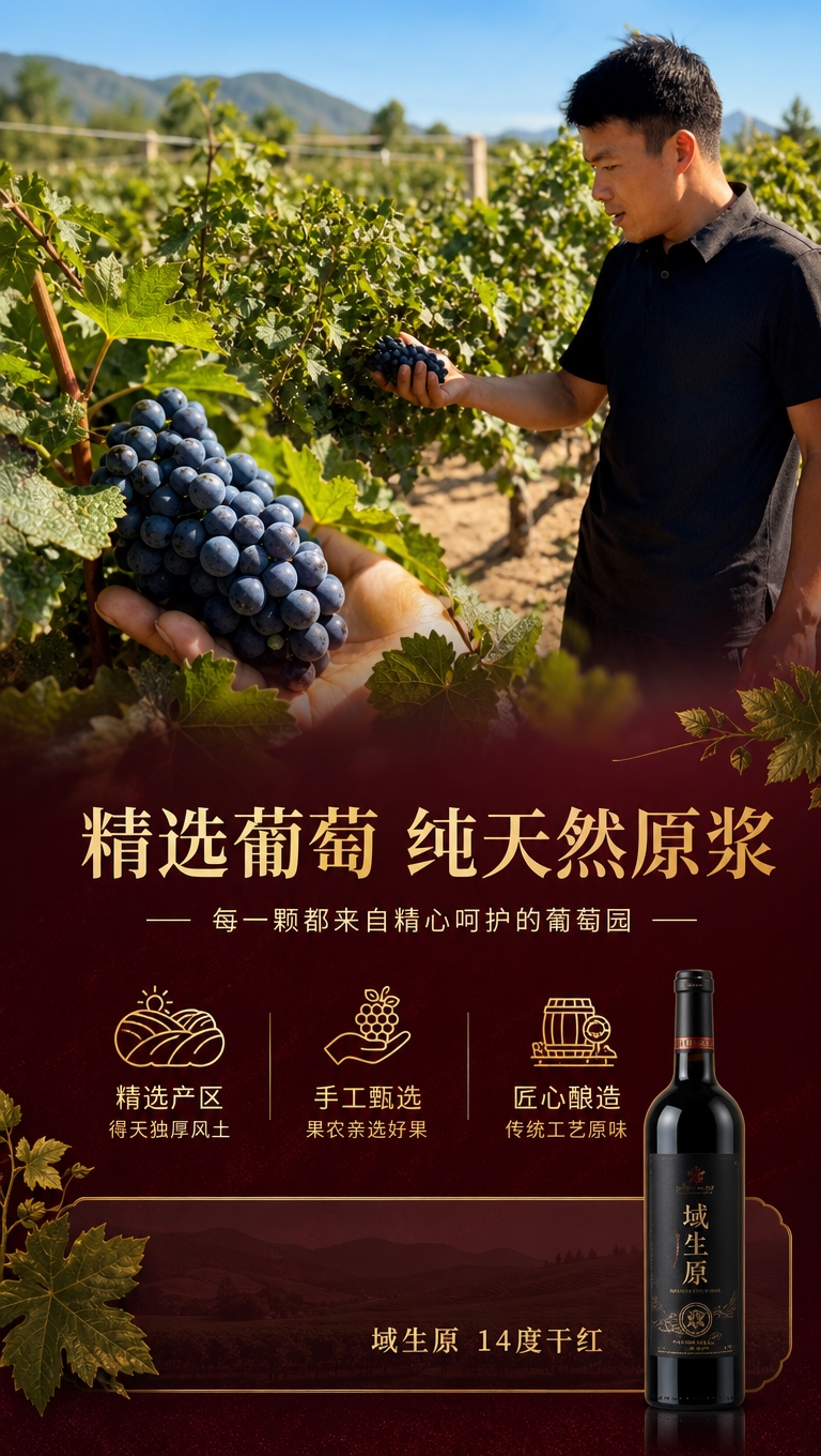 [商品] 使用【图6】【图7】葡萄园与果农实景图；保留葡萄深紫… - 图片创意预览