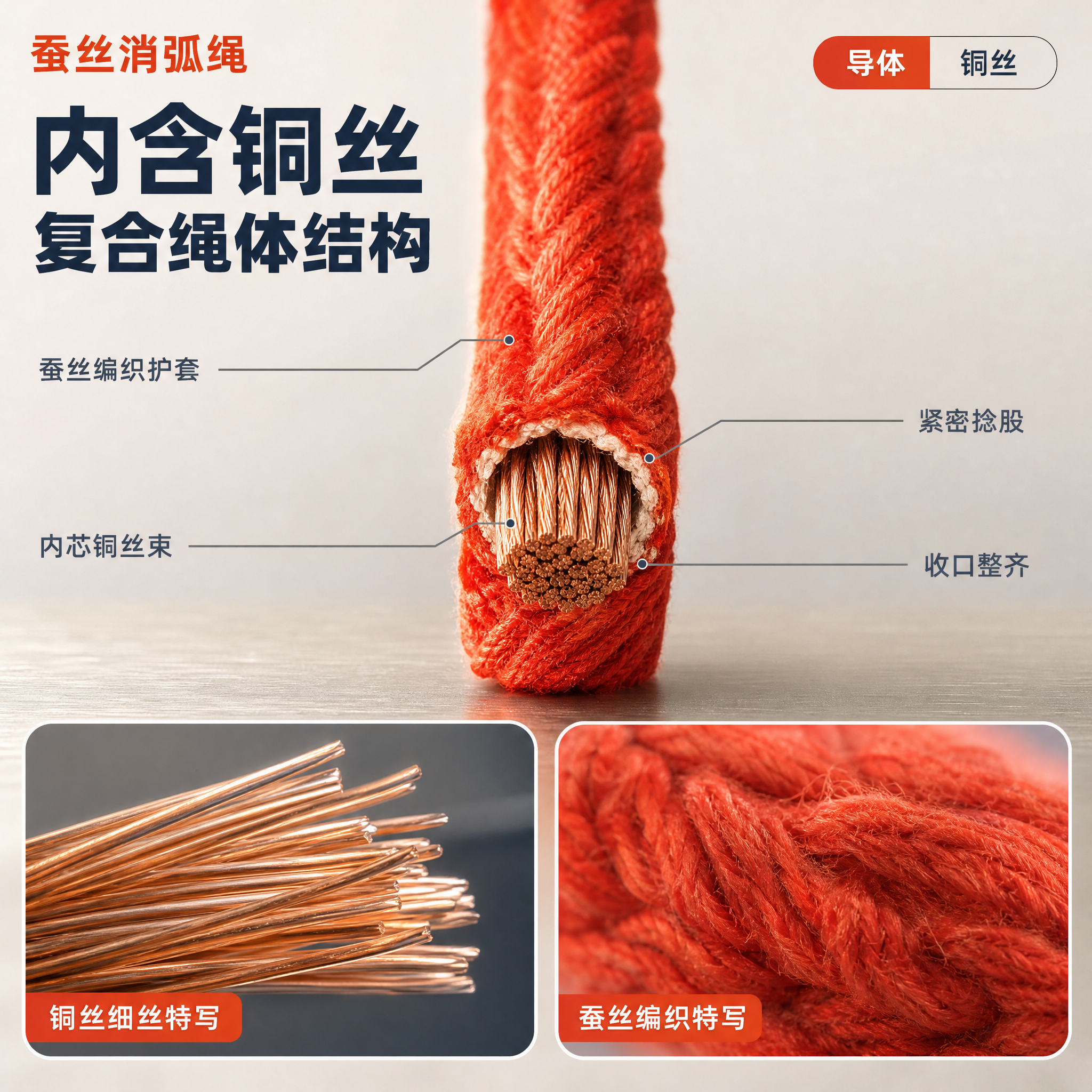 [主图-2] 蚕丝消弧绳 核心亮点：内含铜丝的复合绳体结构。整… - 图片创意预览