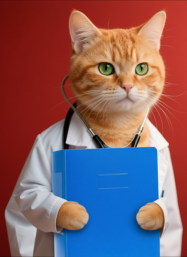 让图2的猫拿起图1的文件夹，抱在怀里