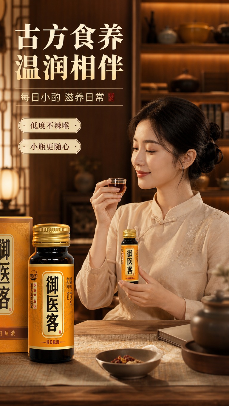 [商品] 使用【图2】御医客瓶身图；保留橙色标签、金色瓶盖、御… - 图片创意预览