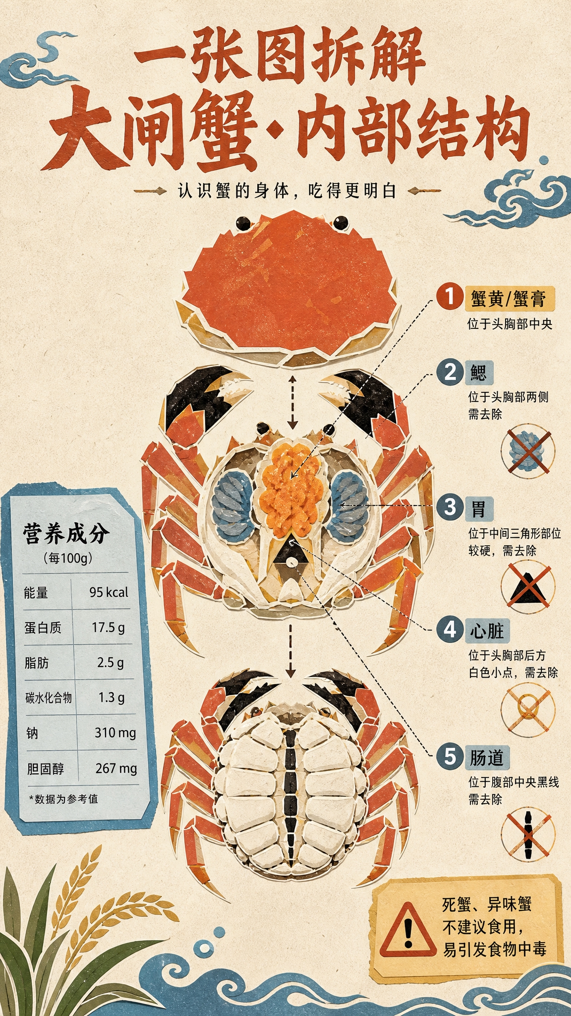 中式剪纸拼贴风格竖版信息图海报，9:16比例，2D扁平插画，纯… - 图片创意预览