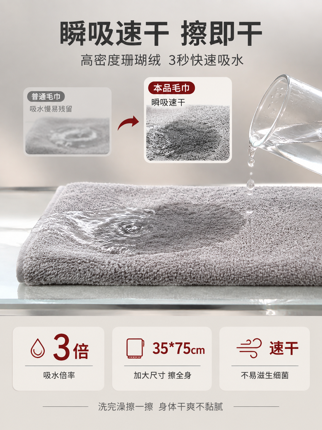 [商品] 使用【图1】珊瑚绒素色平毛毛巾；保留毛巾的珊瑚绒平毛… - 图片创意预览