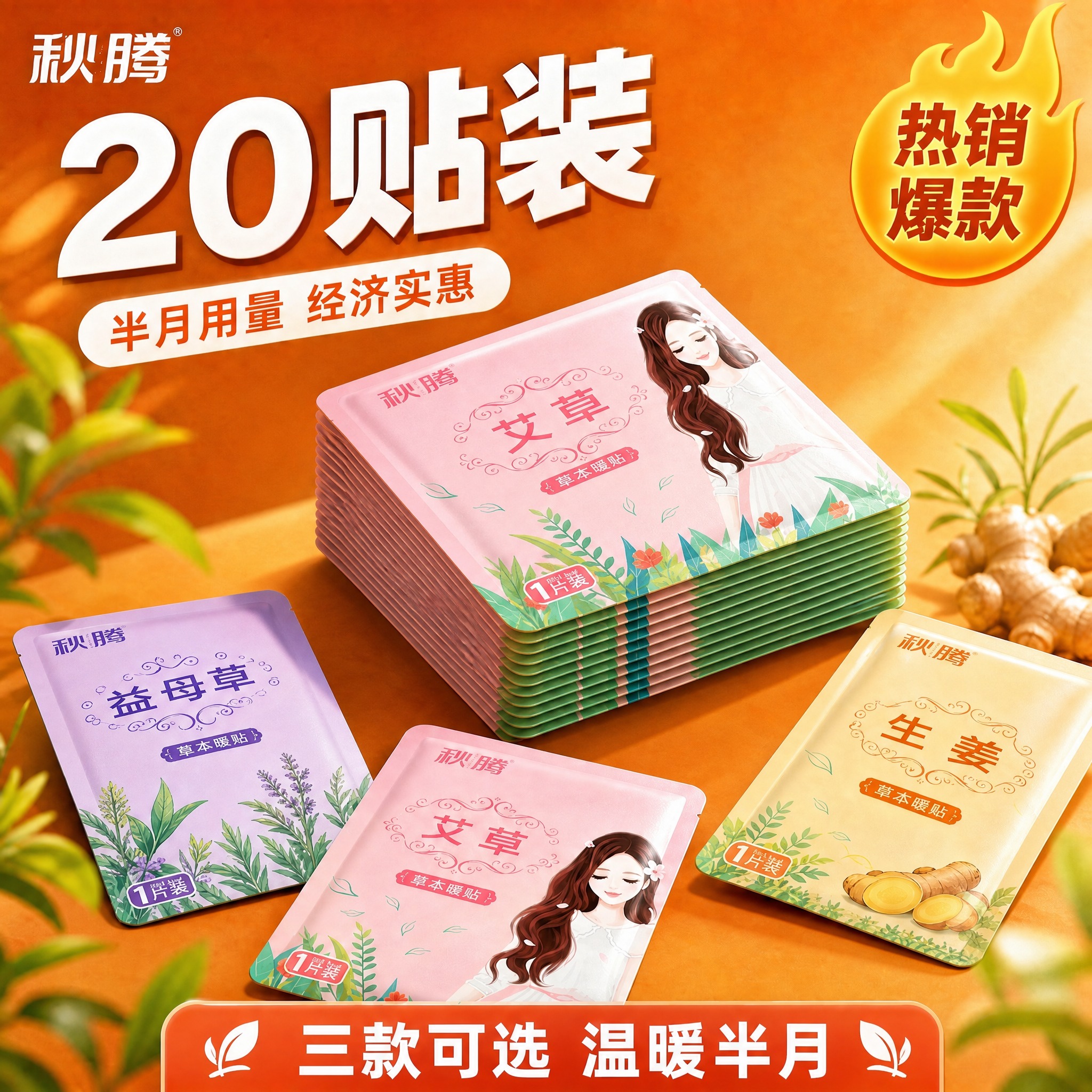 秋腾20贴装主图，完全参考原图的构图、版式、光影风格、背景、装… - 图片创意预览
