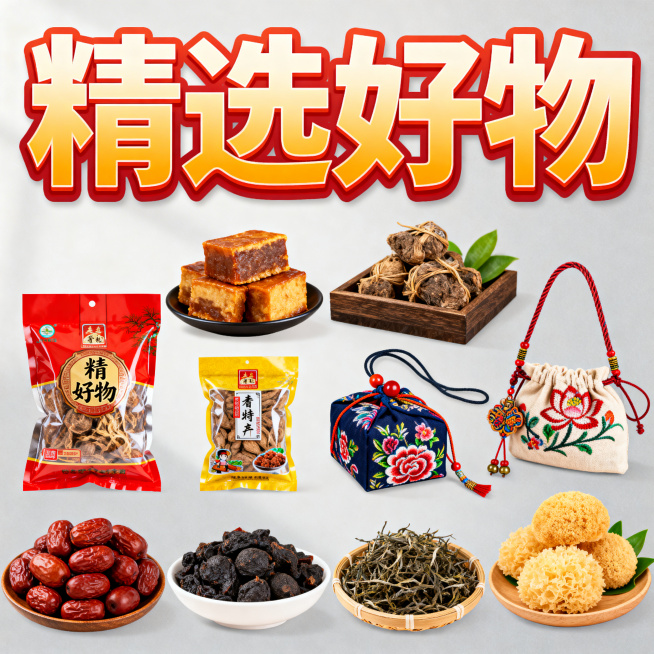 添加“精选好物”字样，凸出好物特产元素预览效果