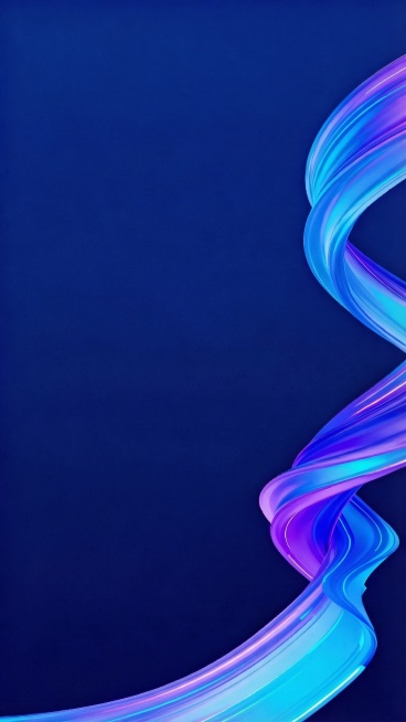 移除海报中所有文字内容，仅保留深蓝色背景和延伸到底部的蓝紫渐变螺旋流动线条，保持原有色彩和图形质感预览效果