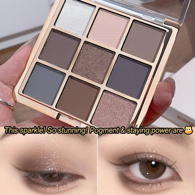 口语化翻译方案："This sparkle! So stunning! Pigment & staying power are 🐮"，更贴近英文表达习惯，维持原视觉效果预览效果