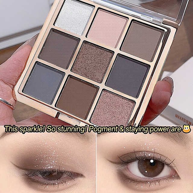 口语化翻译方案："This sparkle! So stunning! Pigment & staying power are 🐮"，更贴近英文表达习惯，维持原视觉效果