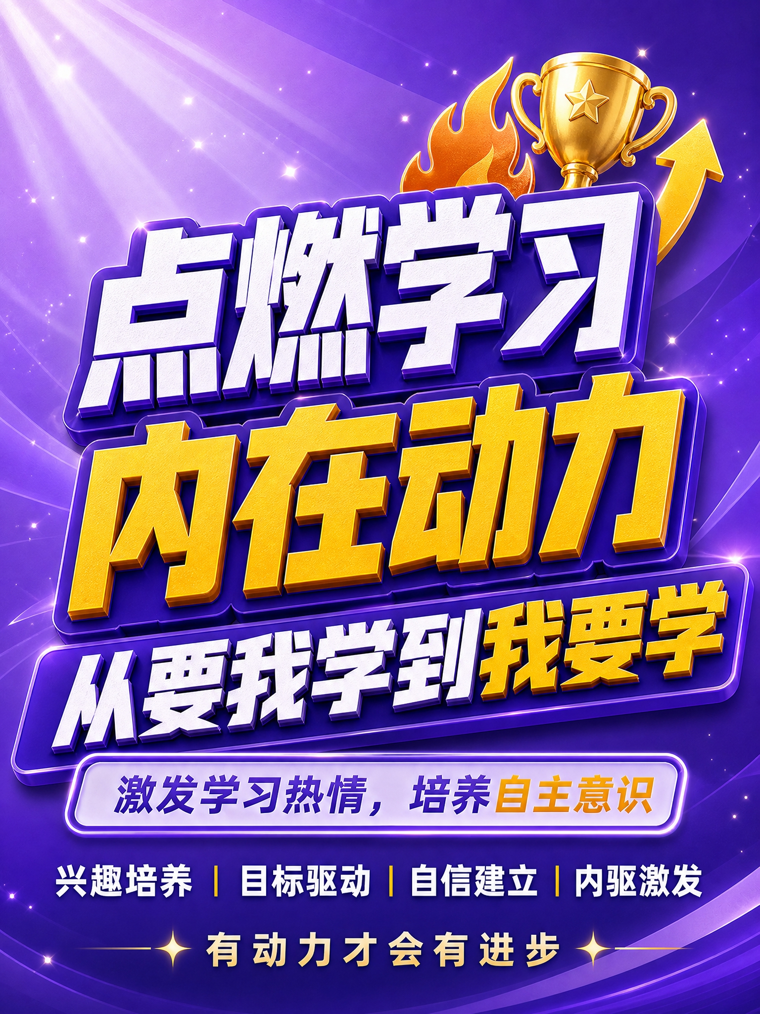 厚重3D立体字风格开学季竖版海报，紫金渐变配色，严格参考示例图… - 图片创意预览