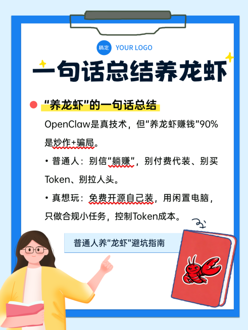 养龙虾攻略openclaw大字爆款分享大字小红书封面预览效果