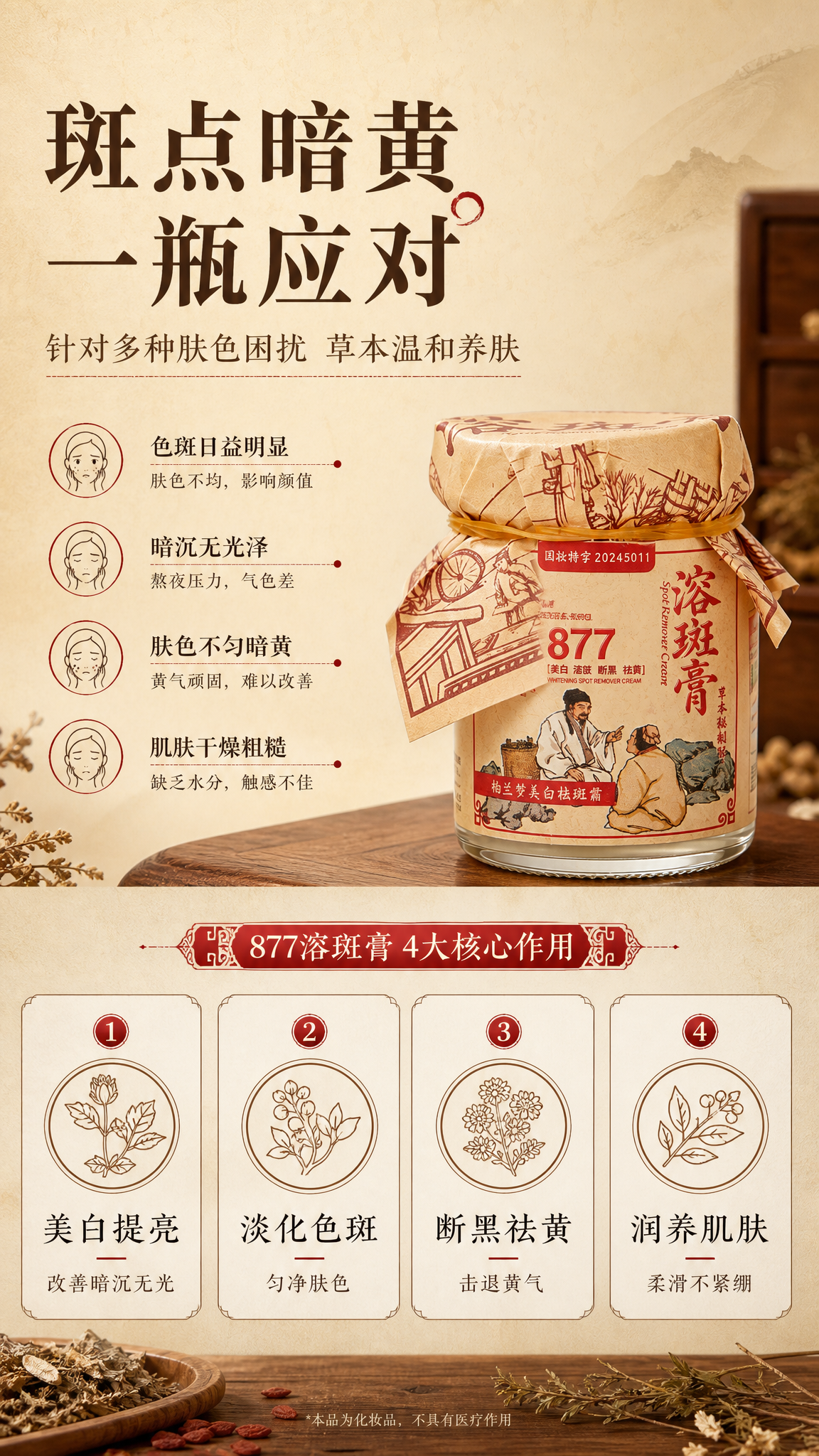 [商品] 使用【图1】柏兰梦美白祛斑霜（877溶斑膏）产品；保… - 图片创意预览