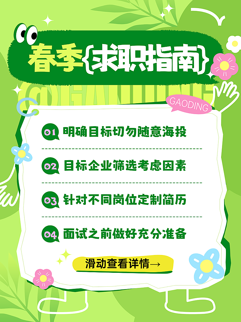 企业春季求职科普攻略清新感小红书封面