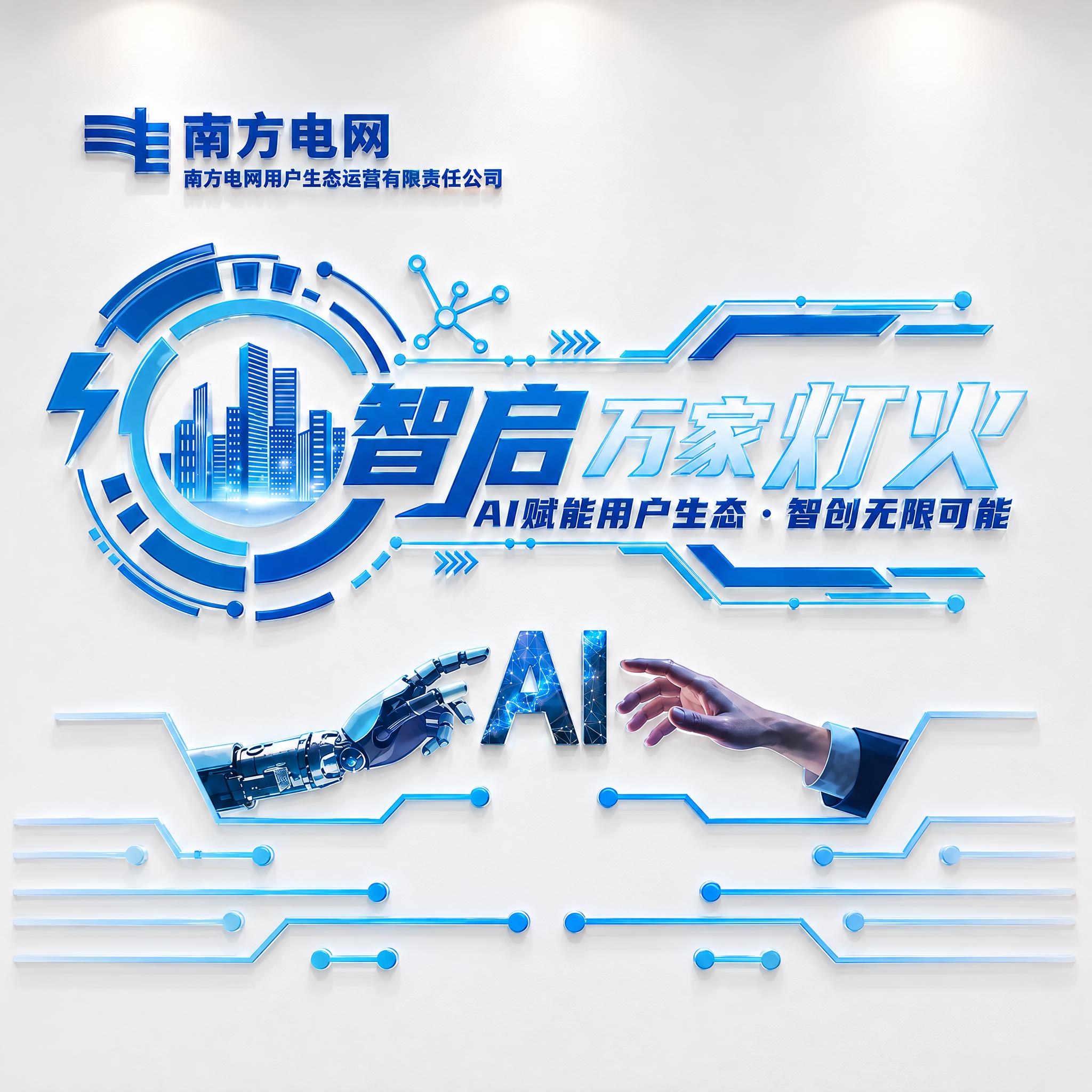 将这张科技形象墙设计图制作成贴在白色墙面上的立体亚克力形象墙效… - 图片创意预览
