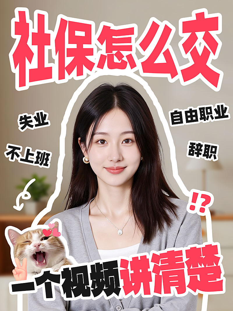 社保攻略保险科普指南人像小红书封面