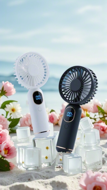 产品是主图，在堆积的透明冰块中，冰块悬浮在海平面，花朵装饰，夏日凉爽氛围预览效果