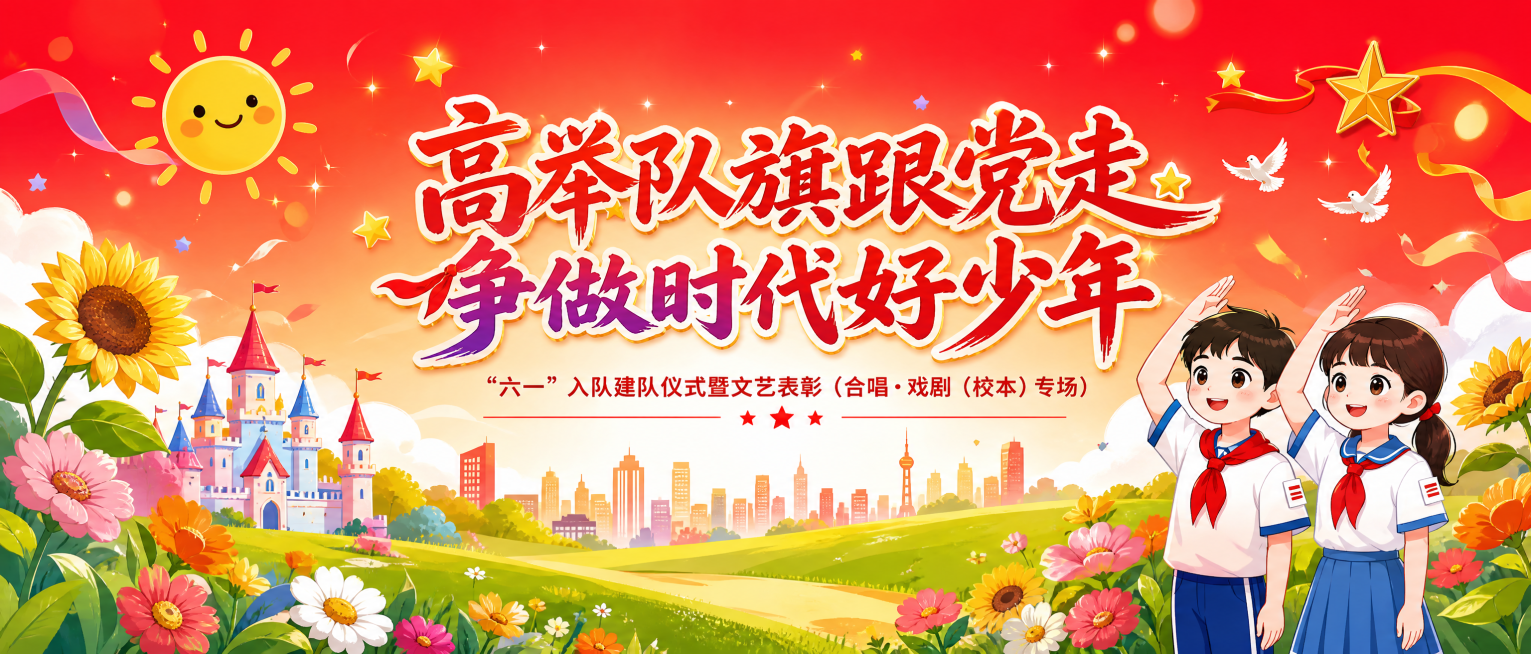 六一儿童节团员节日活动卡通风微信公众号首图预览效果
