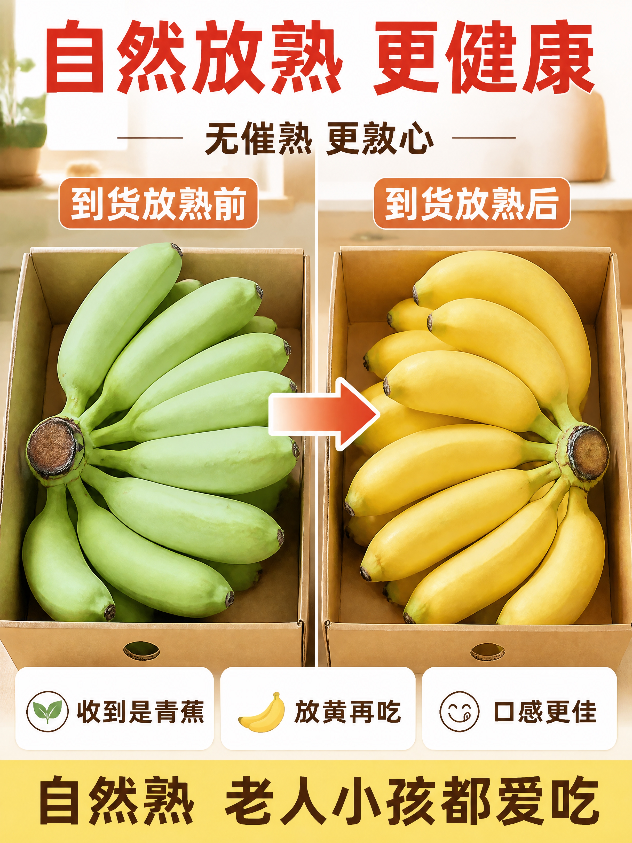 [第4张] 自然放熟对比页-青蕉到黄蕉无催熟展示。本张使用【图… - 图片创意预览