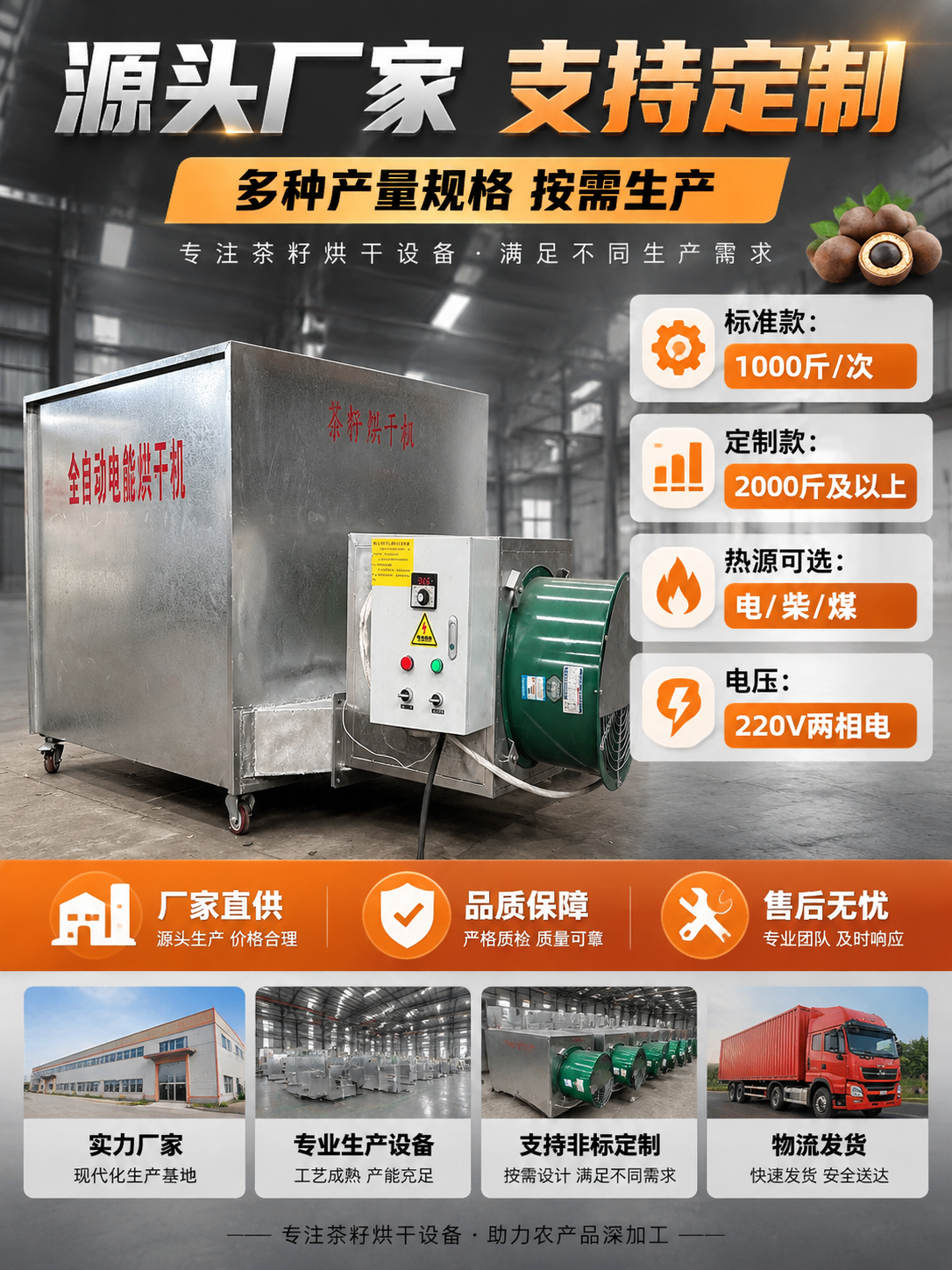[主图-5] 茶籽烘干机规格定制与售后保障，完成下单前决策确认… - 图片创意预览