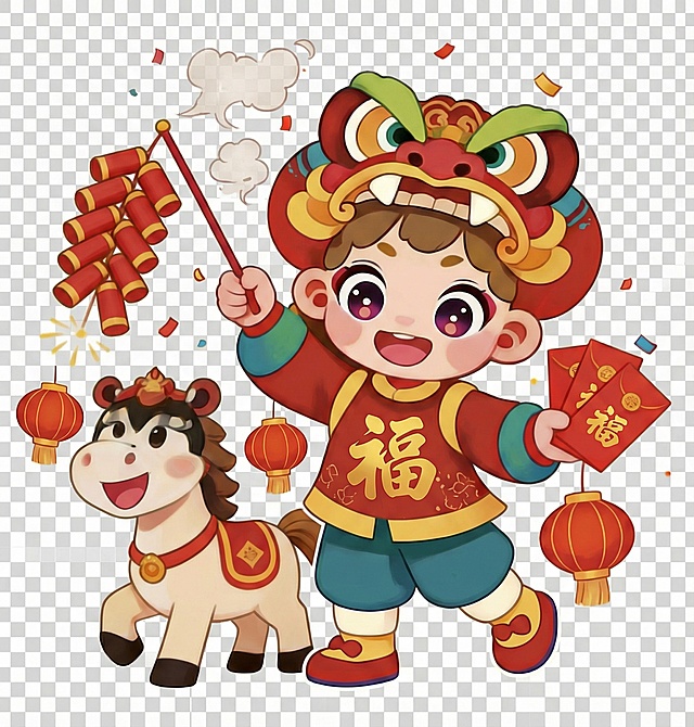 好的，把小马和对联去掉