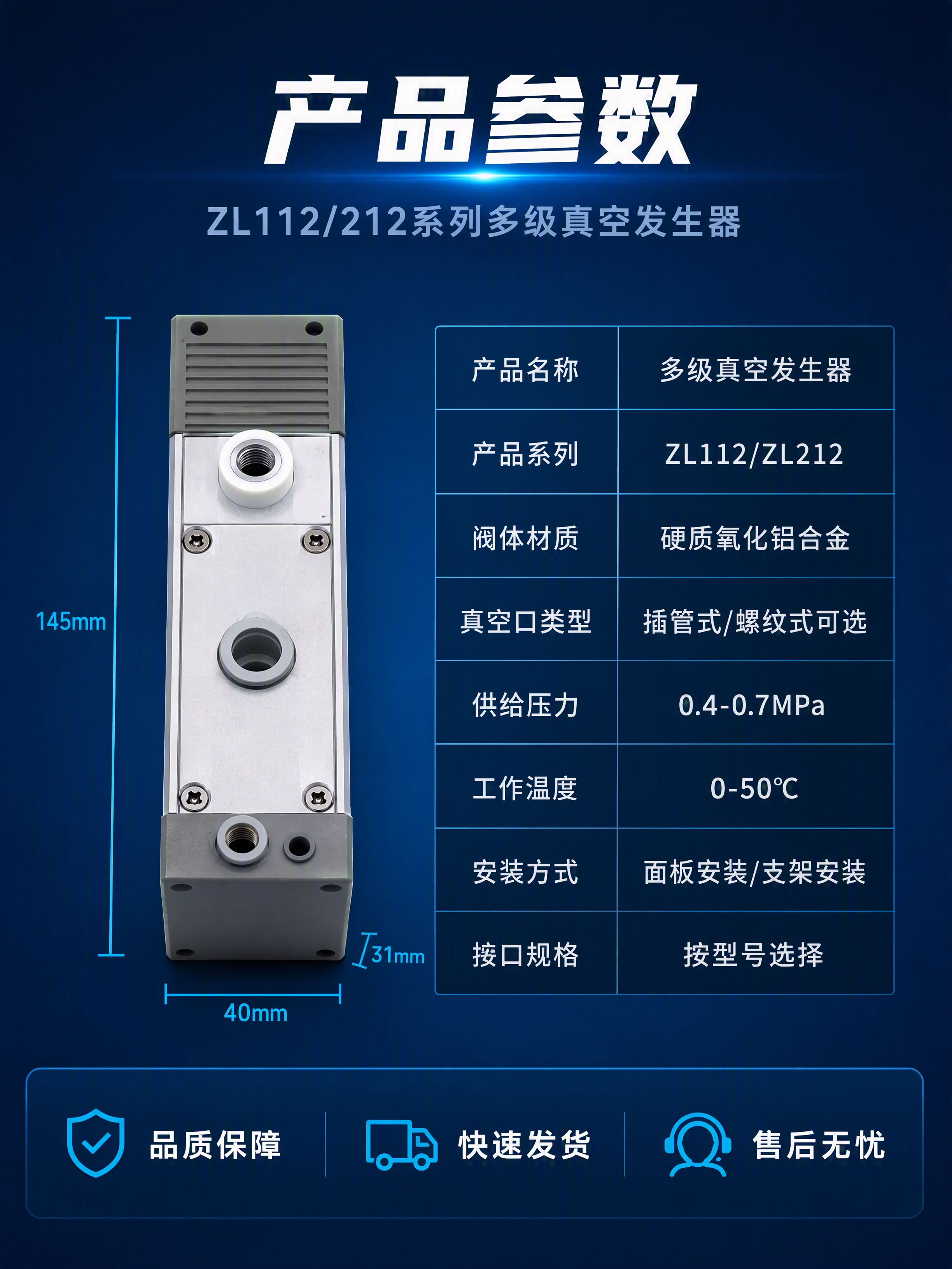 [商品] 使用【图5】ZL112/212系列多级真空发生器正视… - 图片创意预览