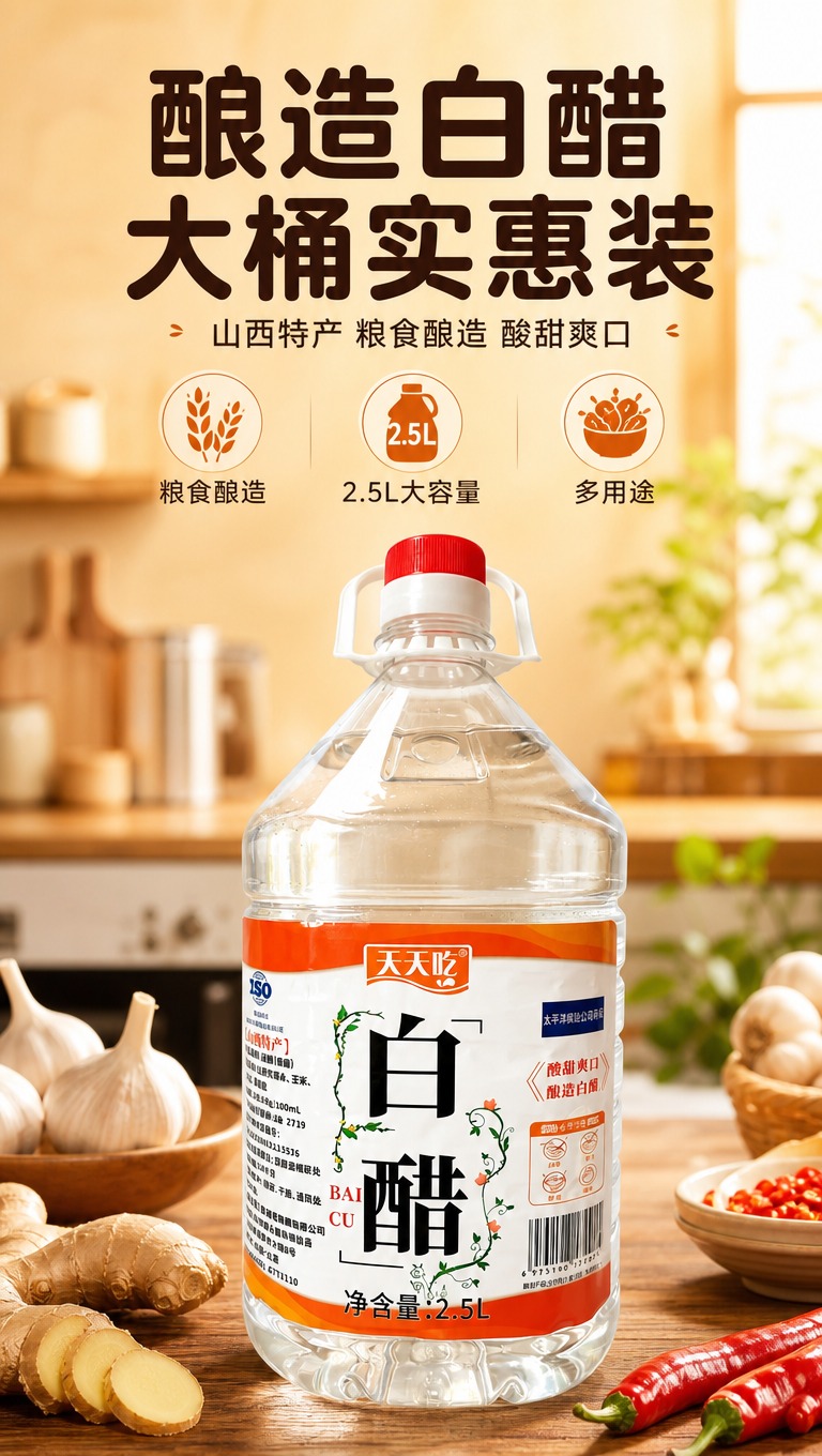 [商品] 使用【图1】天天吃酿造白醋2.5L桶装；保留透明塑料… - 图片创意预览