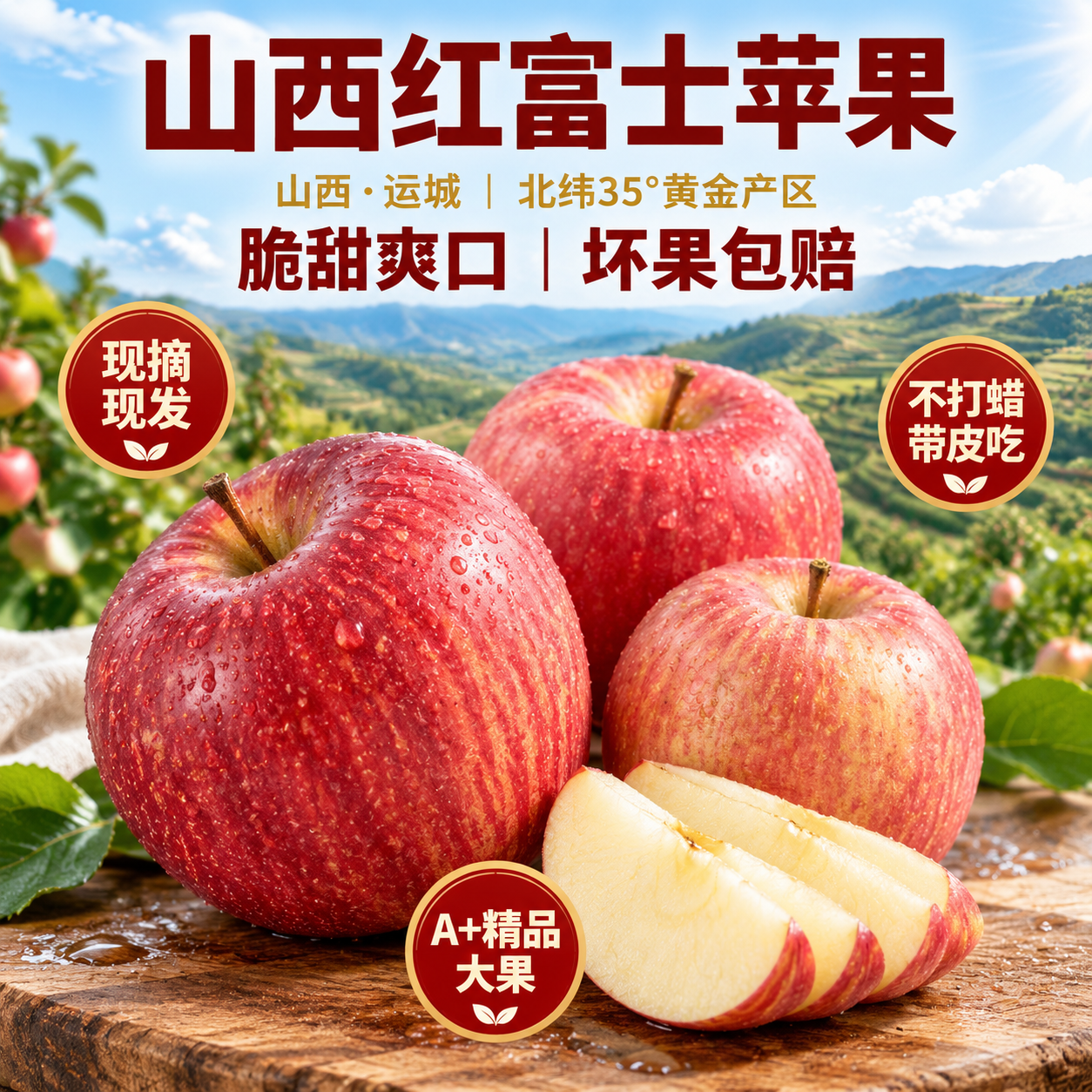 京东电商主图，800×800像素，1:1比例。背景为山西运城黄… - 图片创意预览