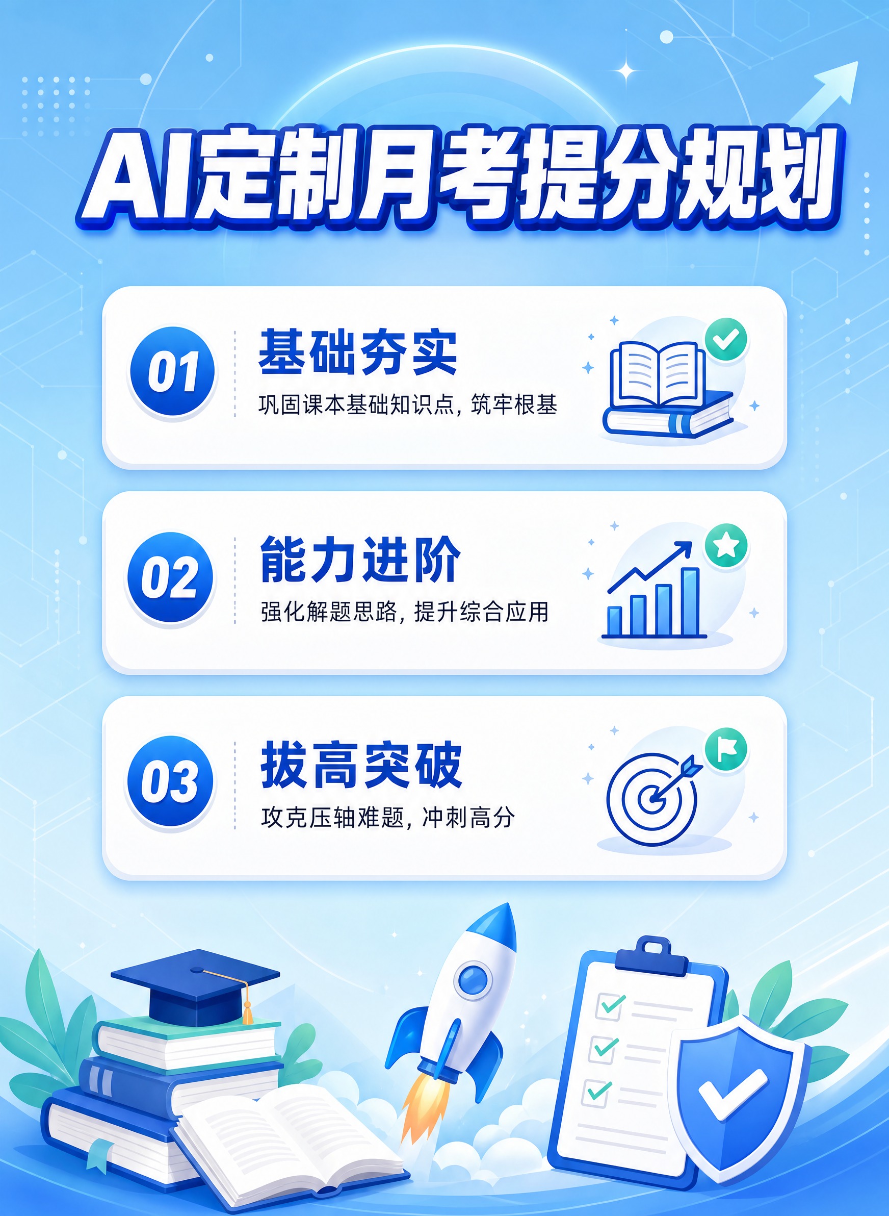 一张竖版的平板端课程卡片设计，清新蓝色系底色，整体风格简约清爽… - 图片创意预览