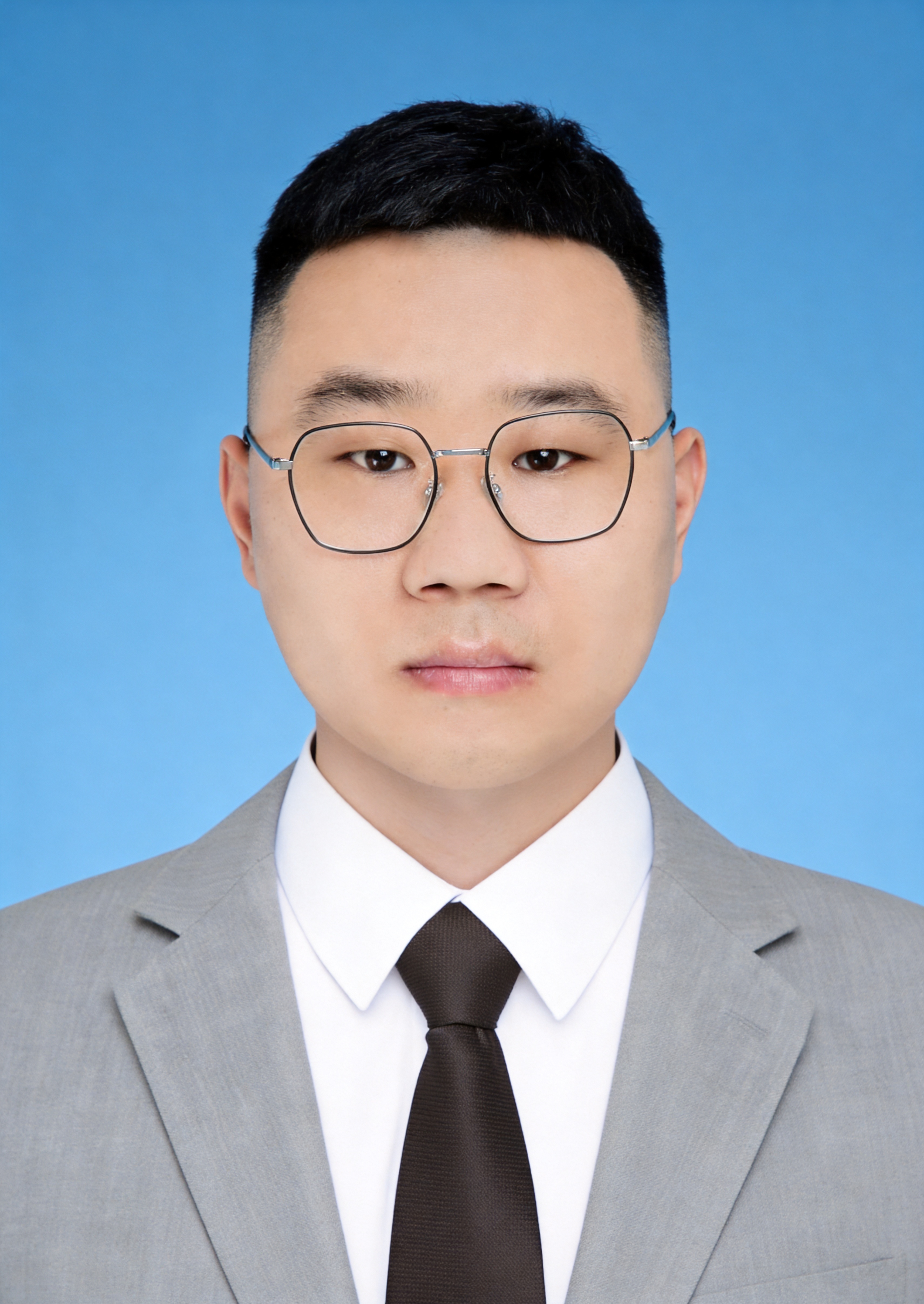 保留第一张图中人物发型、脸型、年龄特征生成标准样式纯正面证件照… - 图片创意预览
