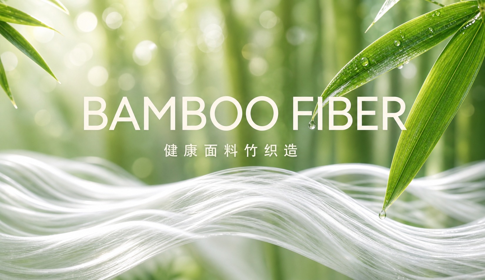 将这张竹纤维主题海报提升为高清高级质感；竹叶细节清晰锐利，叶脉… - 图片创意预览