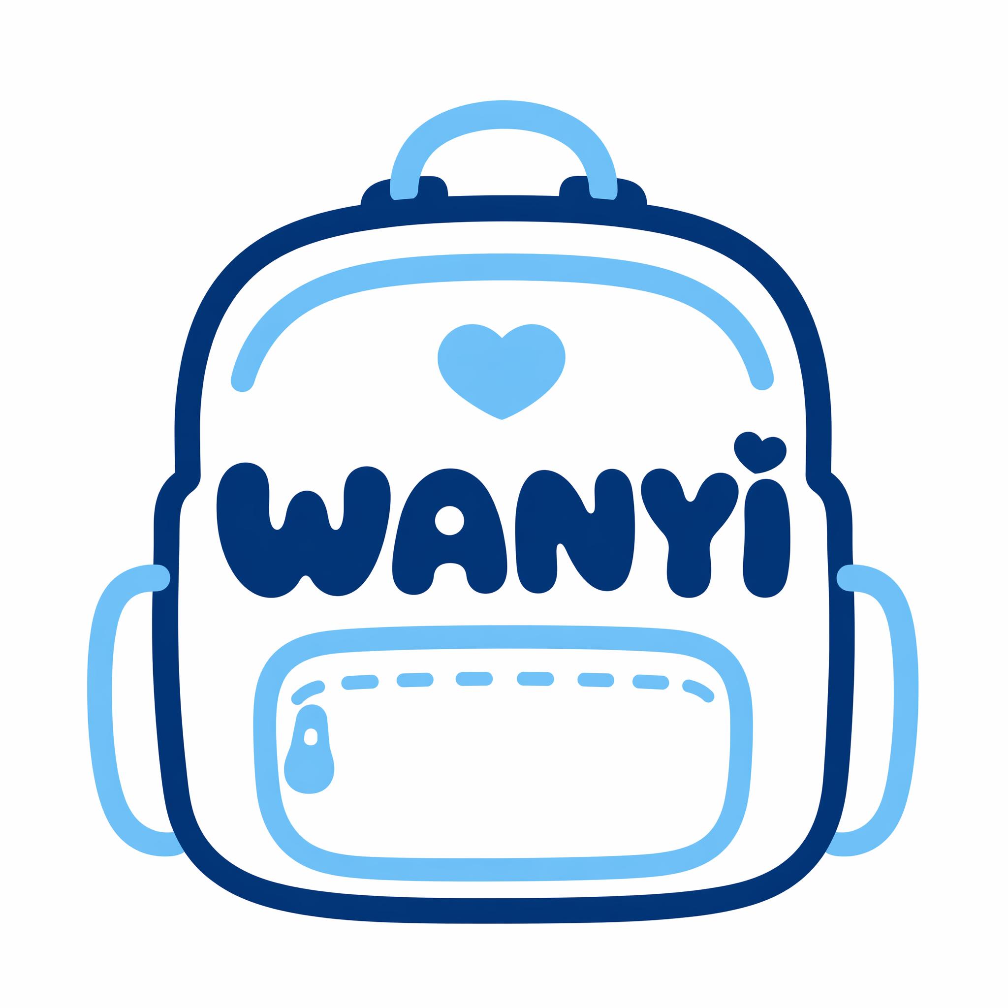 童趣组合图形LOGO设计，中央是圆润卡通无衬线字母"WANYI… - 图片创意预览