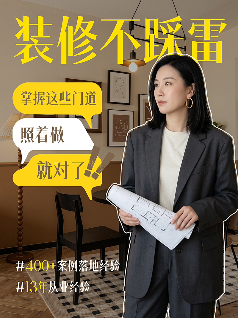 家装行业人像IP装修干货分享小红书封面