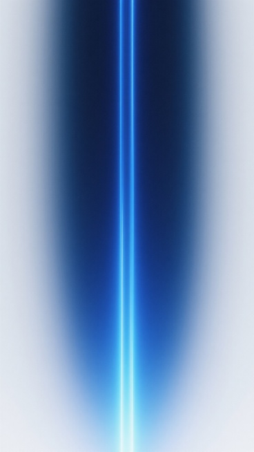 一张以光纤为主题的抽象背景图，画面中央有一条垂直的光纤线条，光纤的颜色变换为深邃的蓝色，从中心向四周散发着明亮的蓝色光芒，光芒呈现出渐变的效果，从中心的亮蓝色逐渐过渡到外围的浅蓝色，光线边缘有柔和的光晕，整体画面简洁而富有科技感，背景为纯白色，突出光纤的光芒效果。预览效果