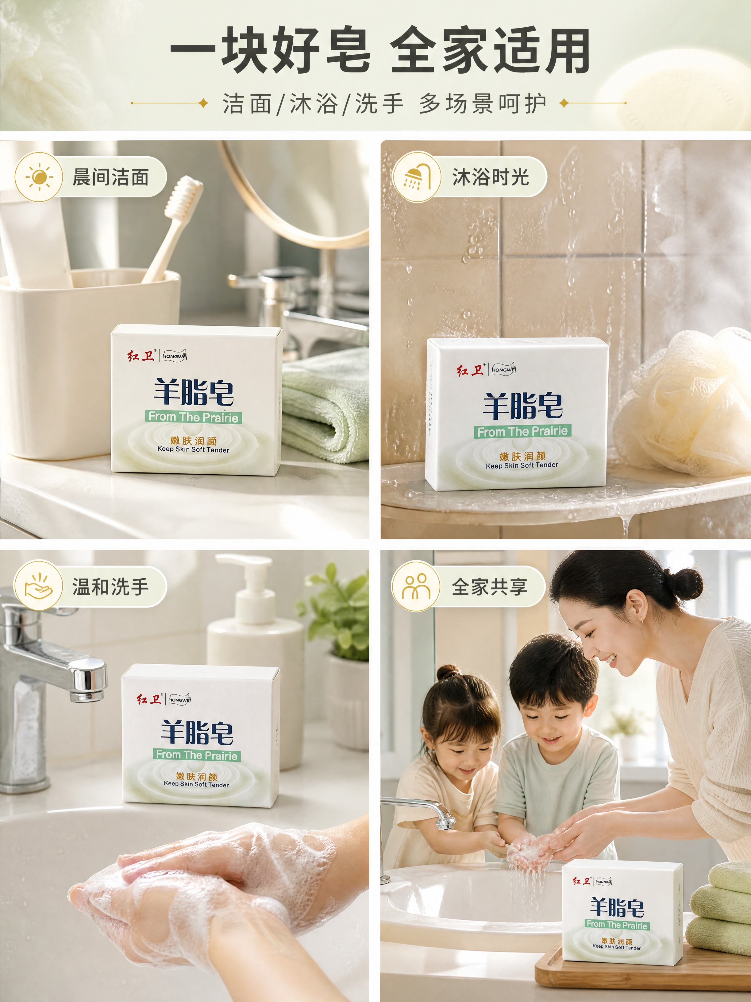 [商品] 使用【图1】红卫羊脂皂产品包装盒；保留所有包装文字和… - 图片创意预览