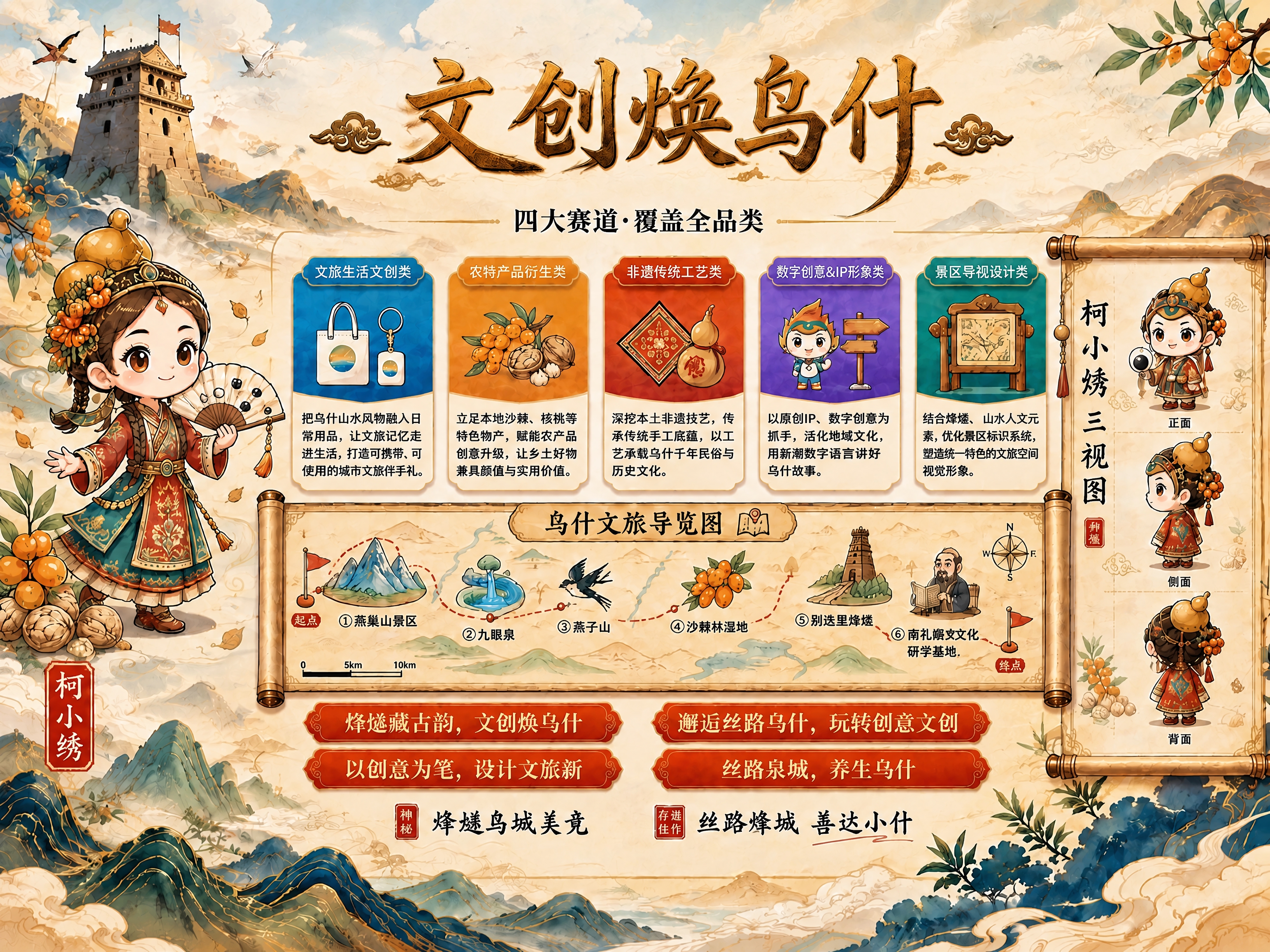 将海报中五大赛道卡片下方的描述文字替换为以下内容，保持原有排版… - 图片创意预览