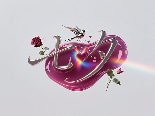 梦幻3D风格，浪漫液态心形设计，轻拟物风玫瑰与彩虹，情人节主题。