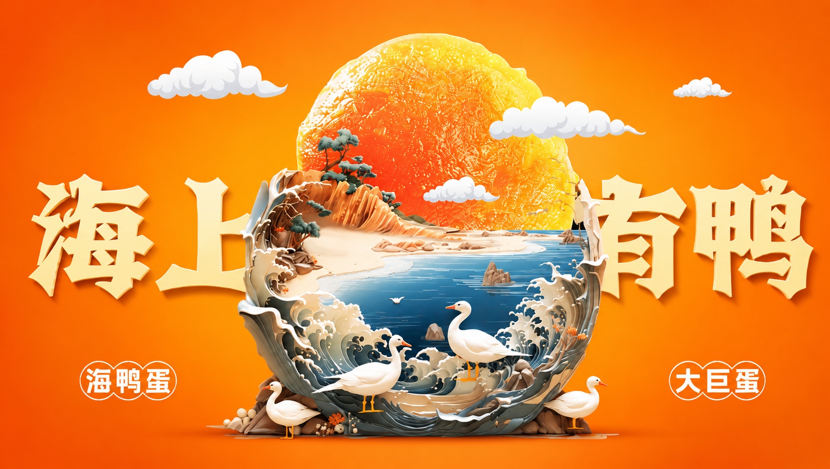 将画面的深蓝色背景底色换成明亮的橙色调背景，整体底色为温暖鲜亮… - 图片创意预览