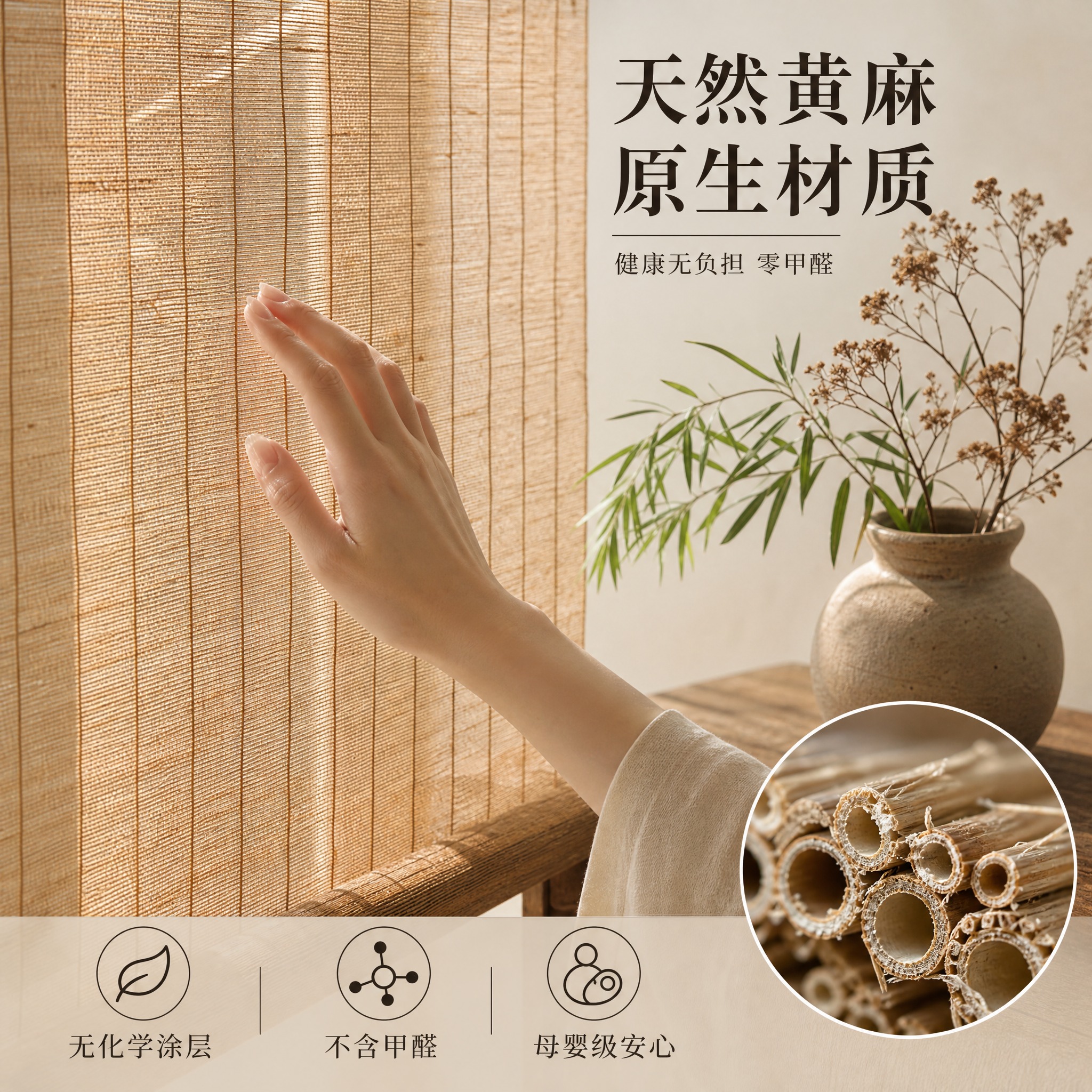 [主图-2] 主题：天然黄麻原生材质 健康无负担，核心任务是证… - 图片创意预览