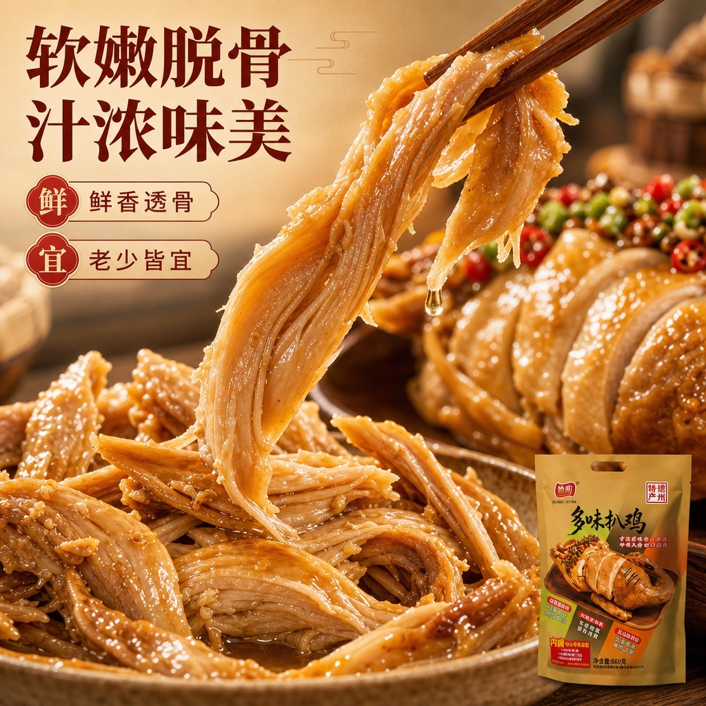 [商品] 使用【图1】德盼多味扒鸡金色包装袋小尺寸露出于右下角… - 图片创意预览