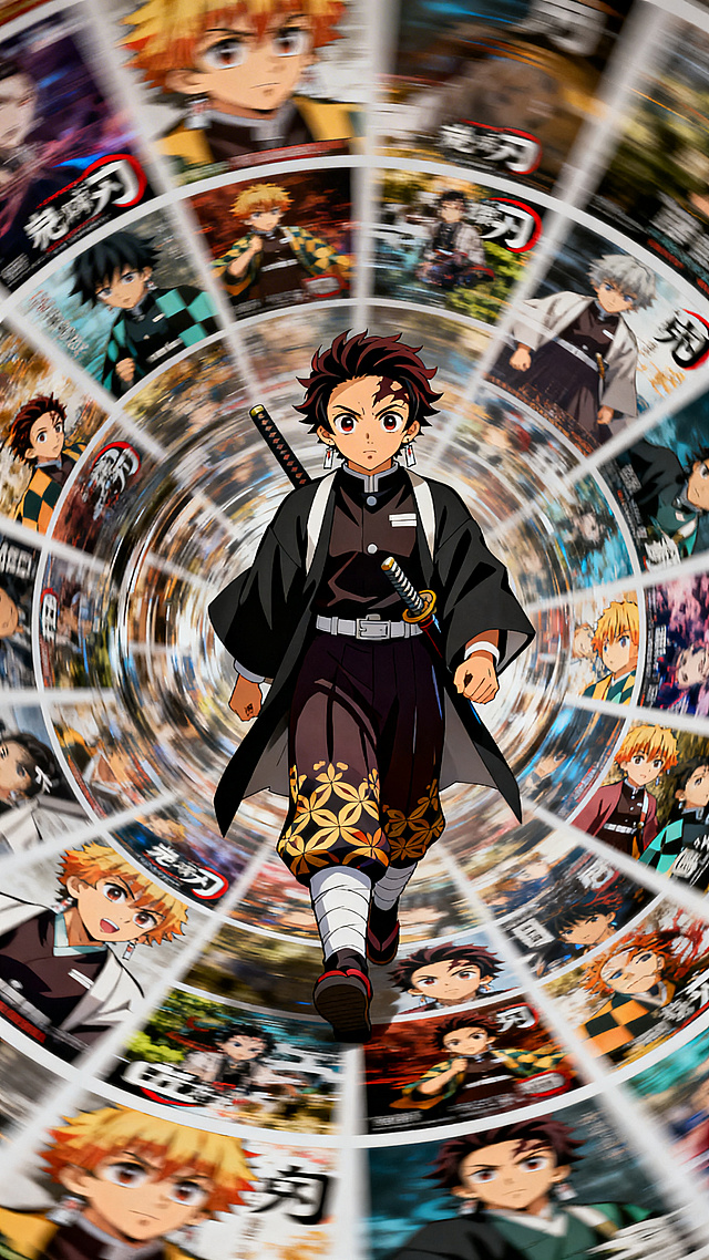 热血感动漫风，拼贴式浮世绘风格海报环绕，光影动感十足，主角破界前行，展现极致漫画张力。