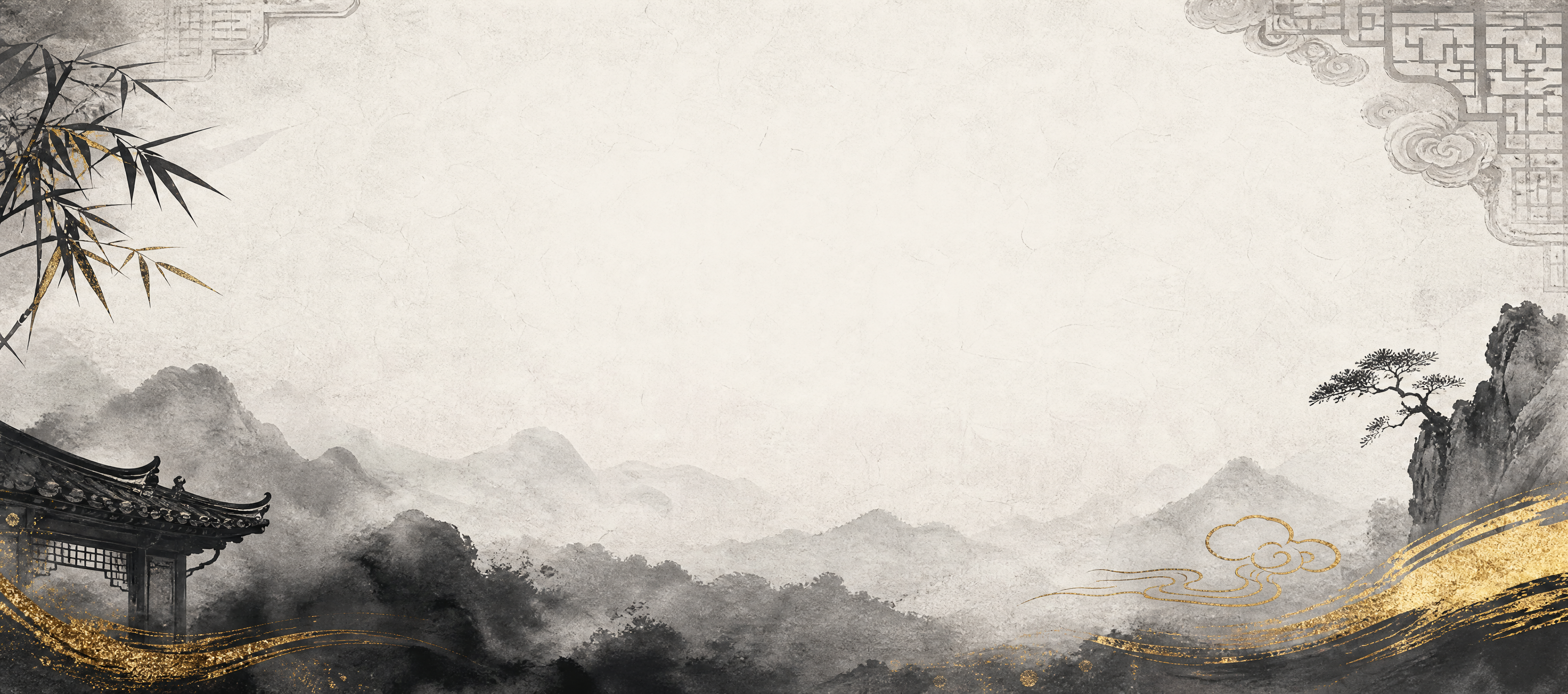 公众号首页配图，宣纸水墨质感背景，深色炭黑主色调，带有白色标题… - 图片创意预览
