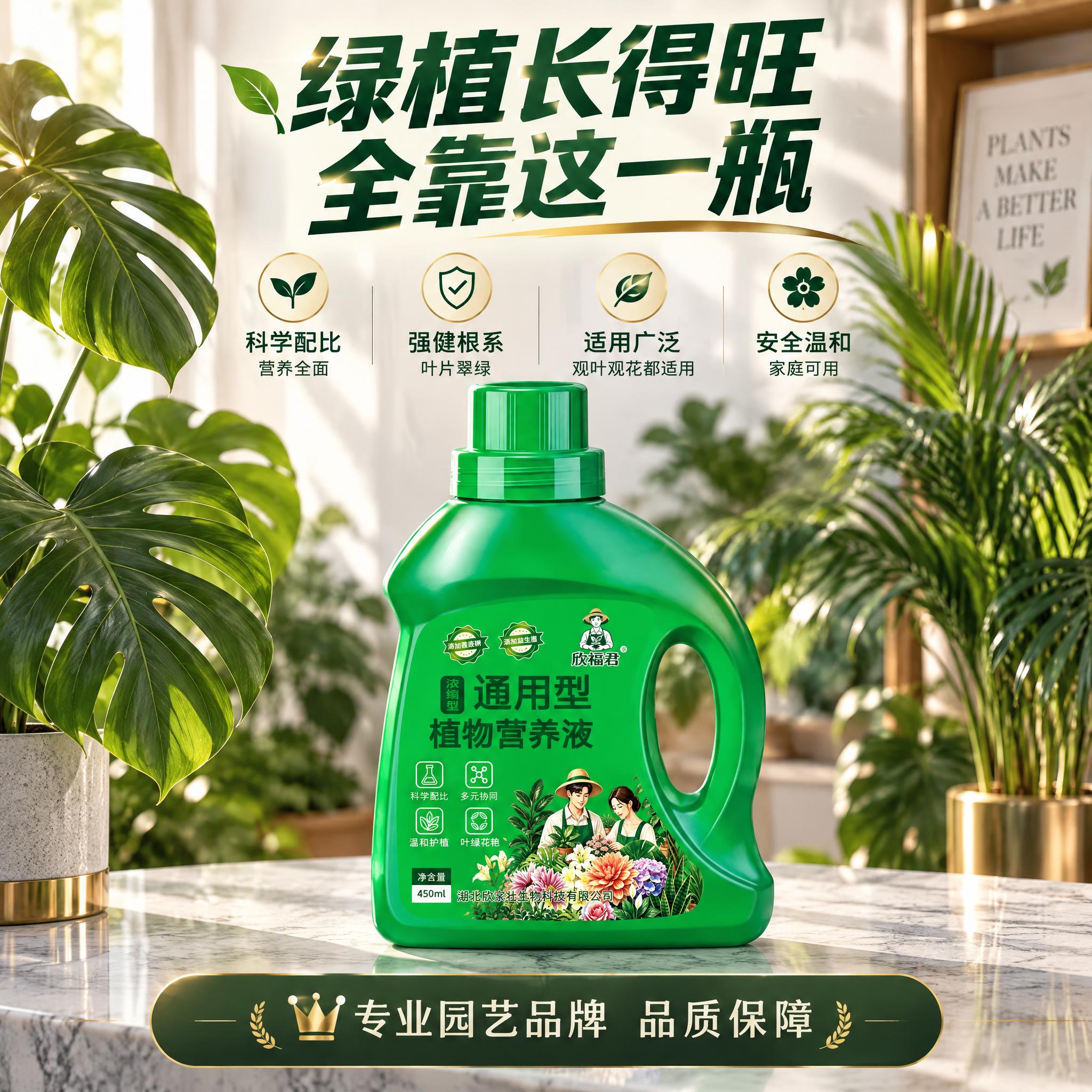 淘宝天猫1:1电商主图，通用型植物营养液，产品放在大理石台面上… - 图片创意预览