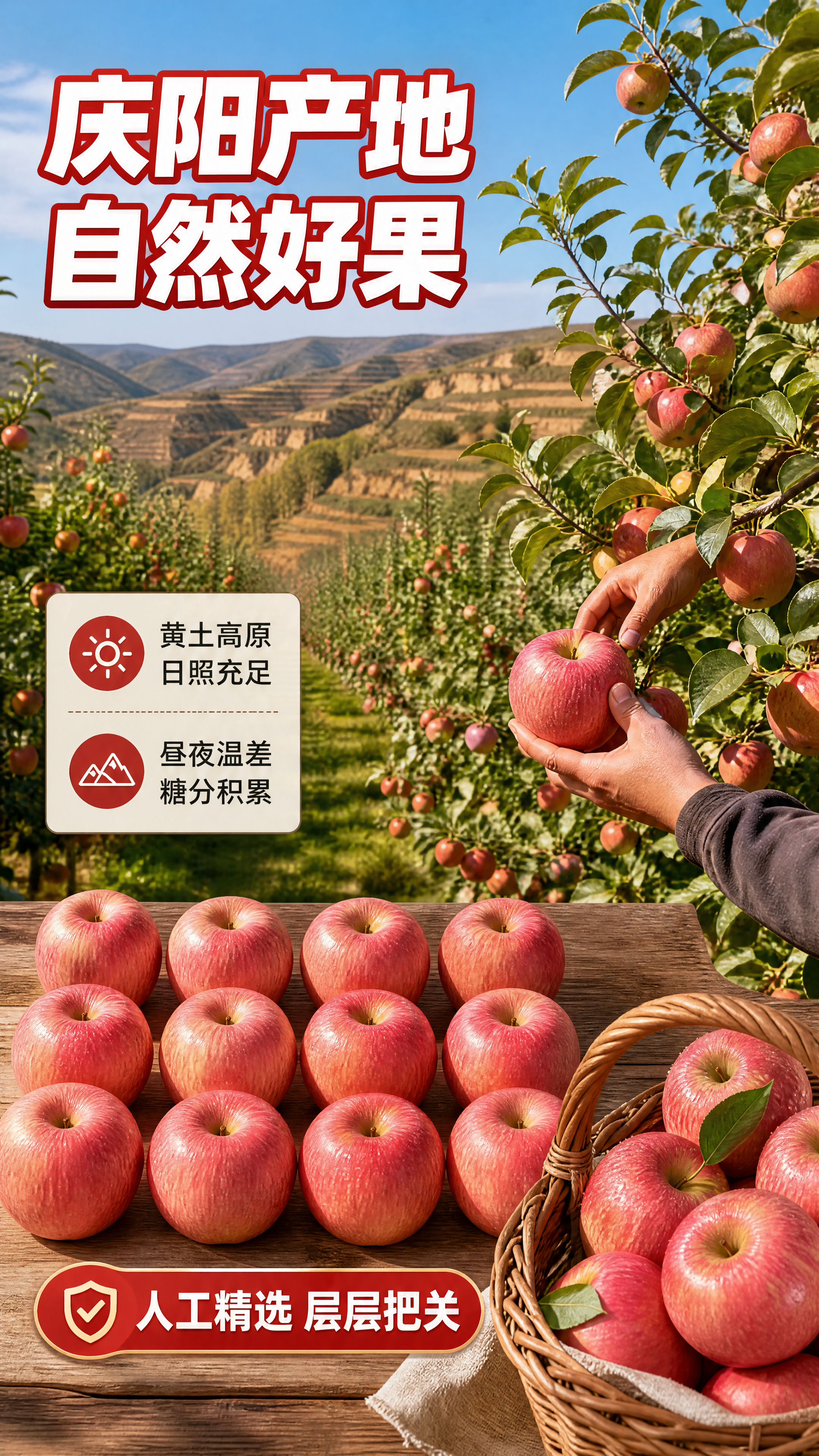 [第2张] 详情页产地与品质展示-庆阳产地果园实景+精选分级。… - 图片创意预览