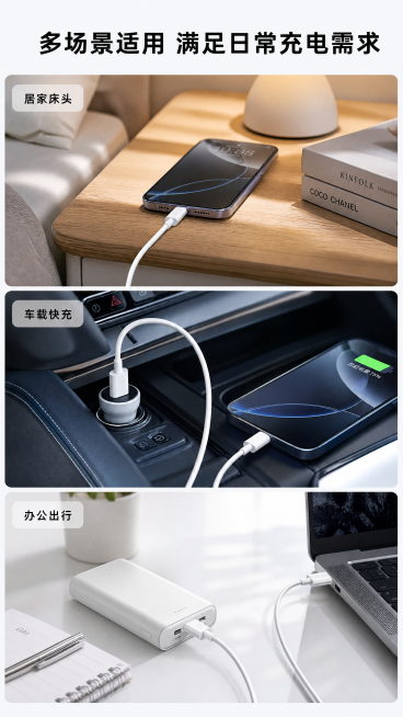 「图片1」加粗 OD3.61）插头采用品牌锌合金全包，防断头
2）插头镀金5U，抗氧化更耐用
3）芯片MOS管采用市场最高端的型号，最大可支持7A电流
4）两次成型，防断加倍
5）C头采用2.0厚度P预览效果