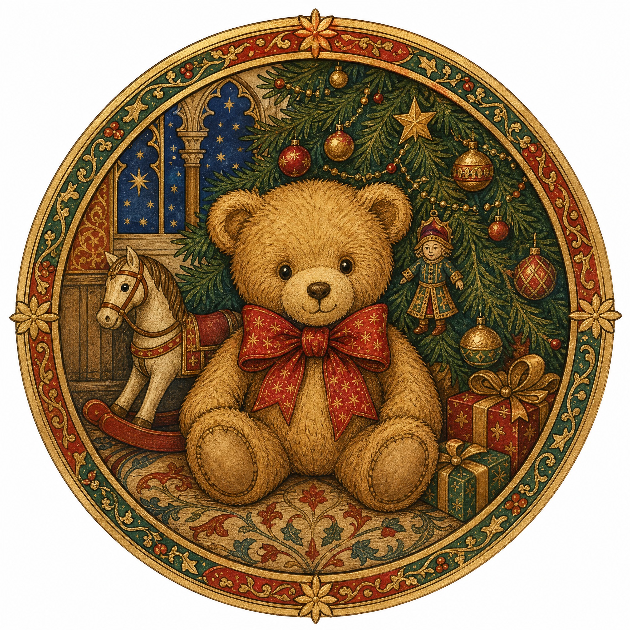 Christmas sticker, medieval ill… - 图片创意预览