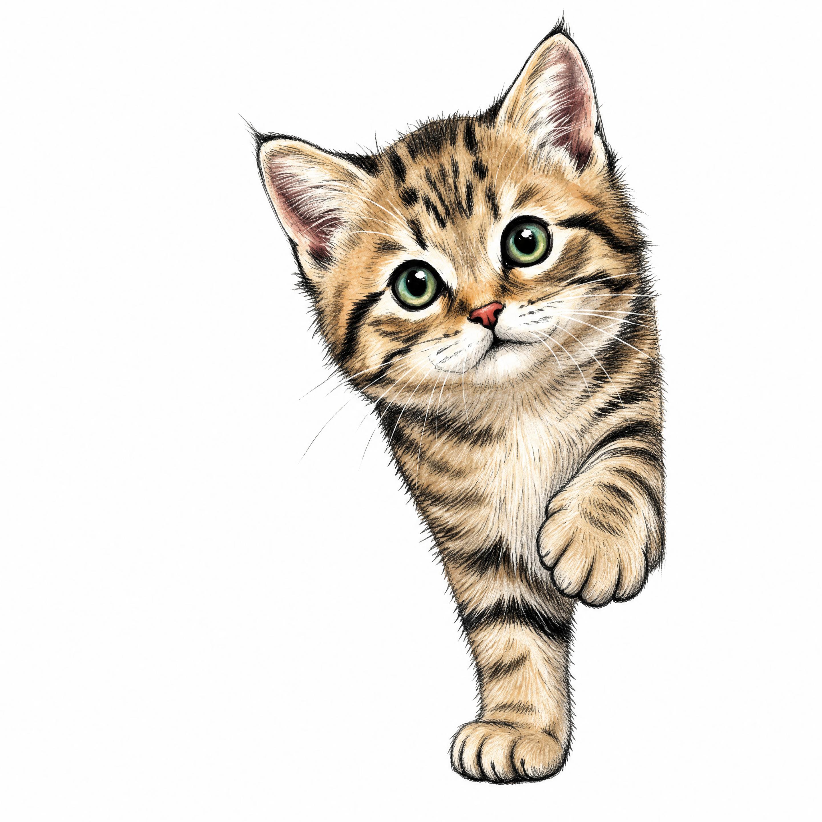 将第一张图中的猫咪，改为第二张图中猫咪的动作和姿态。保持第一张… - 图片创意预览
